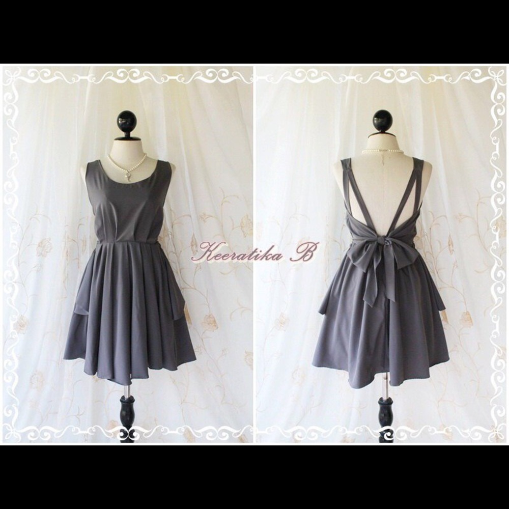 Keeratika B Grey Medium Knee length Dress